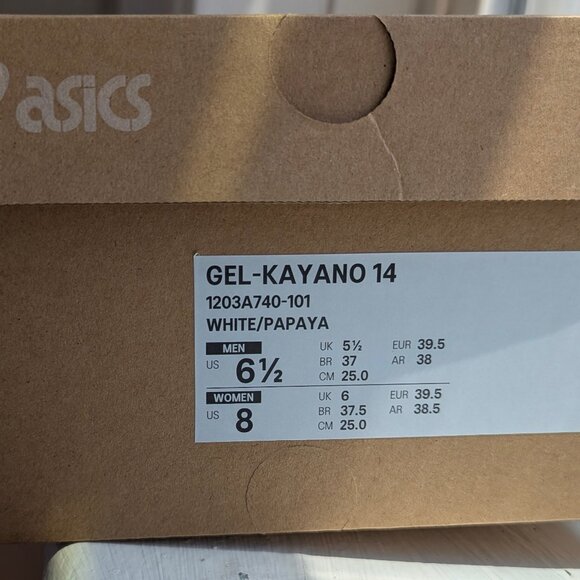 Asics Gel Kayano 14 White Papaya Model #1203A740-101 Sneakers US Men 6.5 Women's - Picture 12 of 14